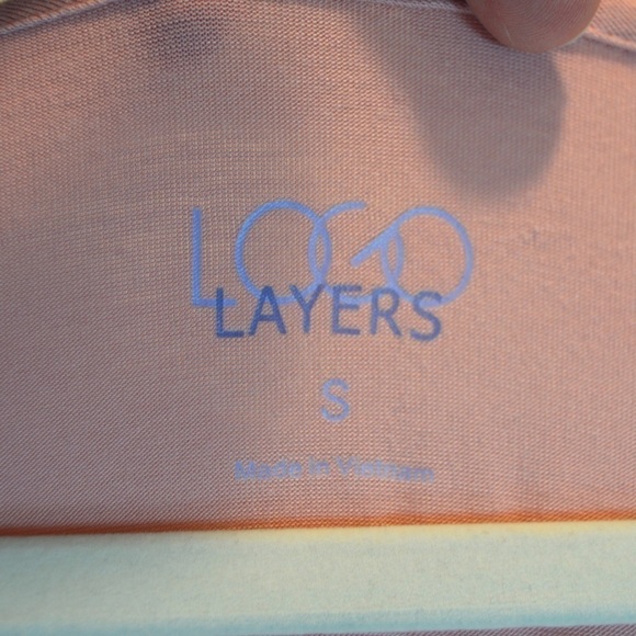 LOGO by Lori Goldstein Layers Lounge Sleep Pink V Neck Tunic Tee, Size Small - Picture 3 of 7